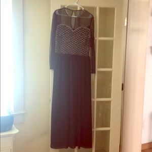 floor length beaded evening gown